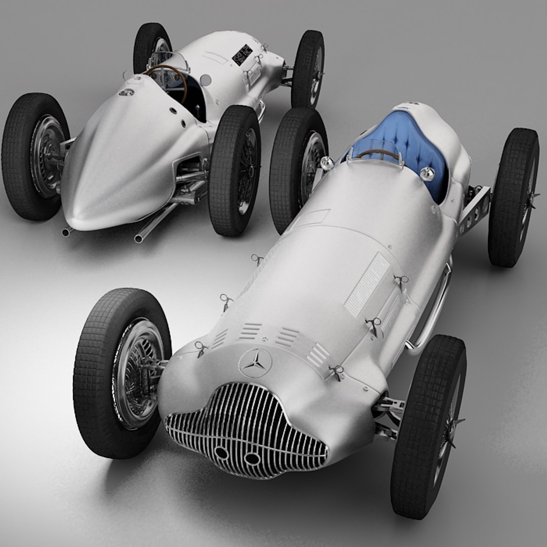 3d model mercedes-benz antique racing car