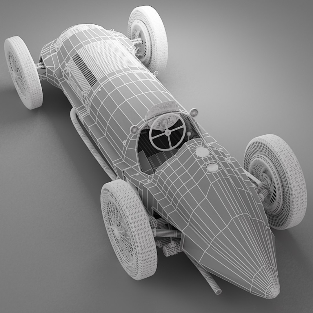 3d Model Mercedes-benz Antique Racing Car