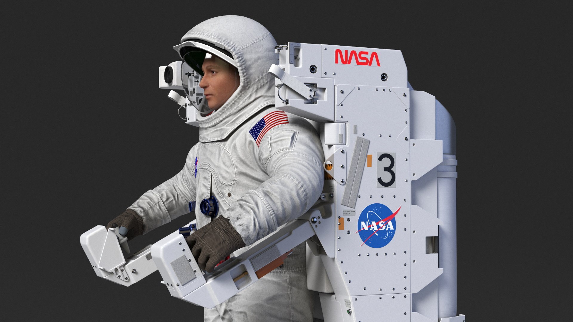 NASA Astronaut In Spacesuit A7L With Jetpack 3D - TurboSquid 2387203