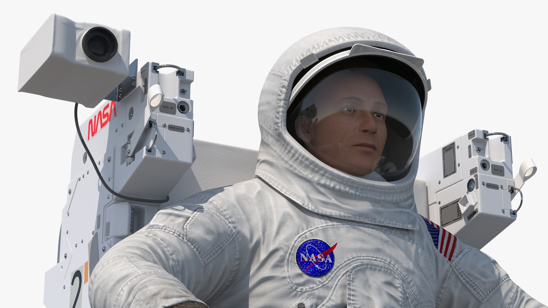 NASA Astronaut In Spacesuit A7L With Jetpack 3D - TurboSquid 2387203
