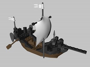 3d lego medieval ship
