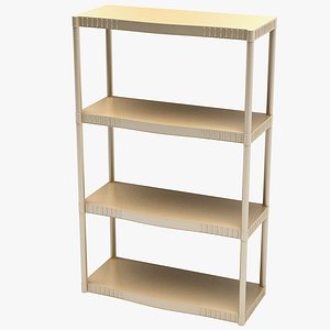 3d 4-tier heavy plastic shelves model