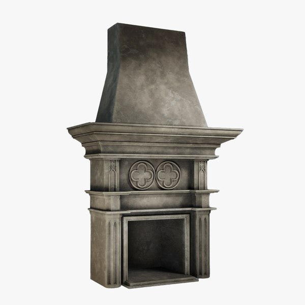 3D Gothic Fireplace Library Fireplace Low Poly TurboSquid 2041275   Gothicfireplace Searchimage 