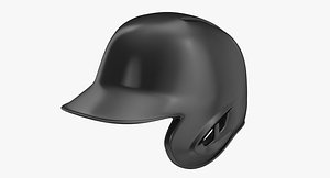 baseball helmet black generic 3d model