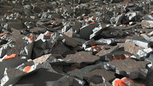 low-poly construction debris 3D model