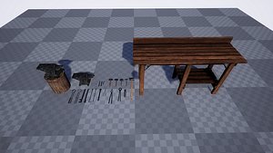 3D model Blacksmith Props 23 Assets