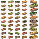Colección de cajas de madera para frutas 50