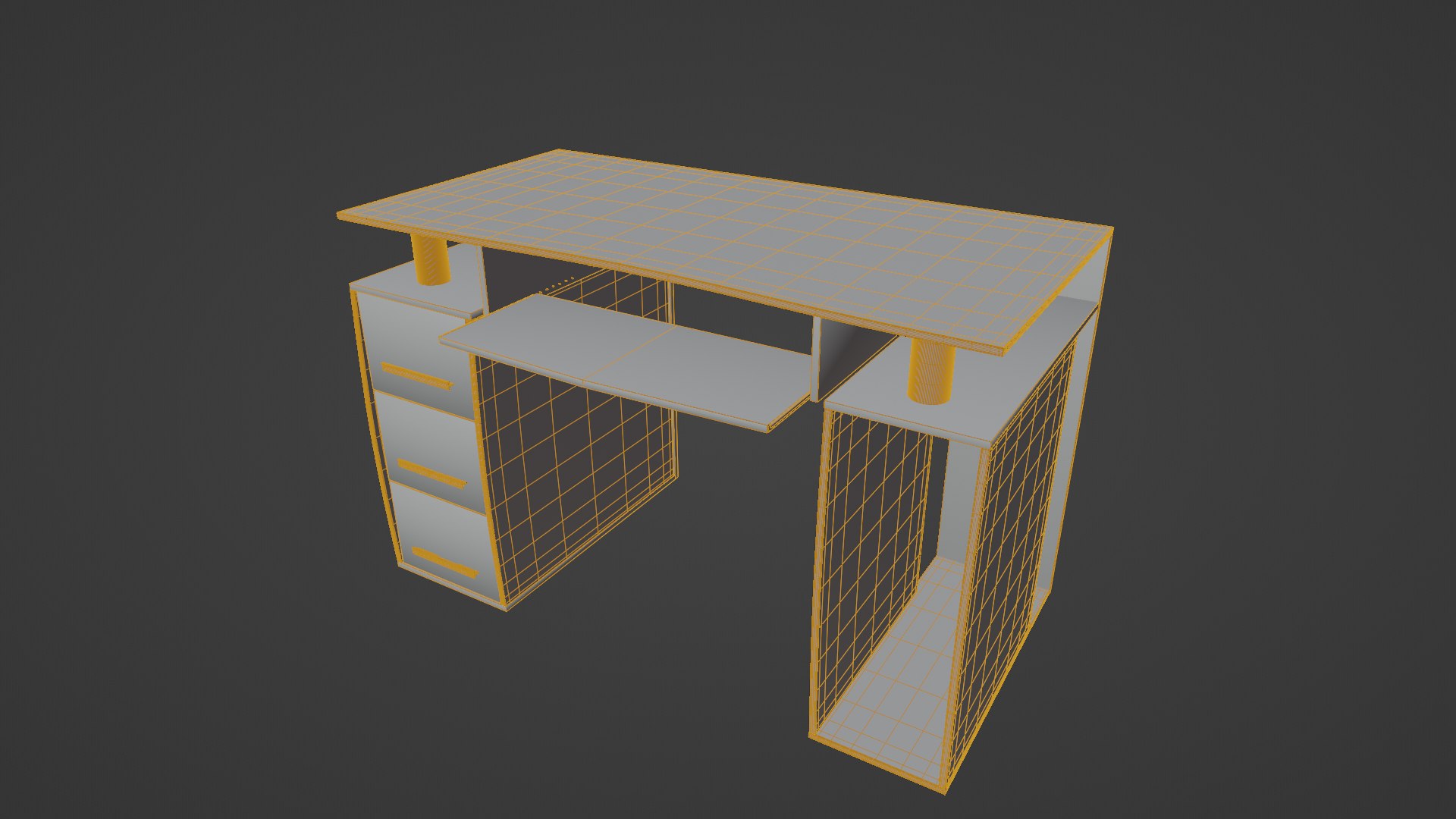 Computer wooden table 3D model - TurboSquid 1834124