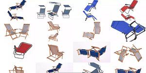 3D Beach chair Set