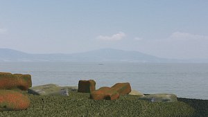 Hill and stones 3D model