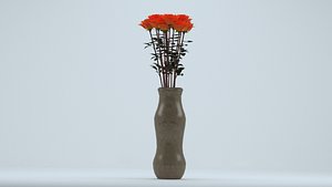 vase roses 3D