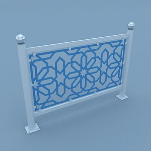 3D traditional moroccan street fence model