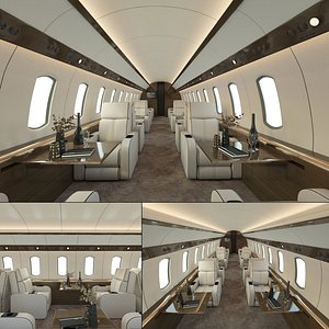 Private Business Jet Cabin Interior