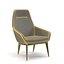 Chaise longue avec pieds en bois Arwyn PBR