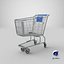 3D model metal shopping cart 01