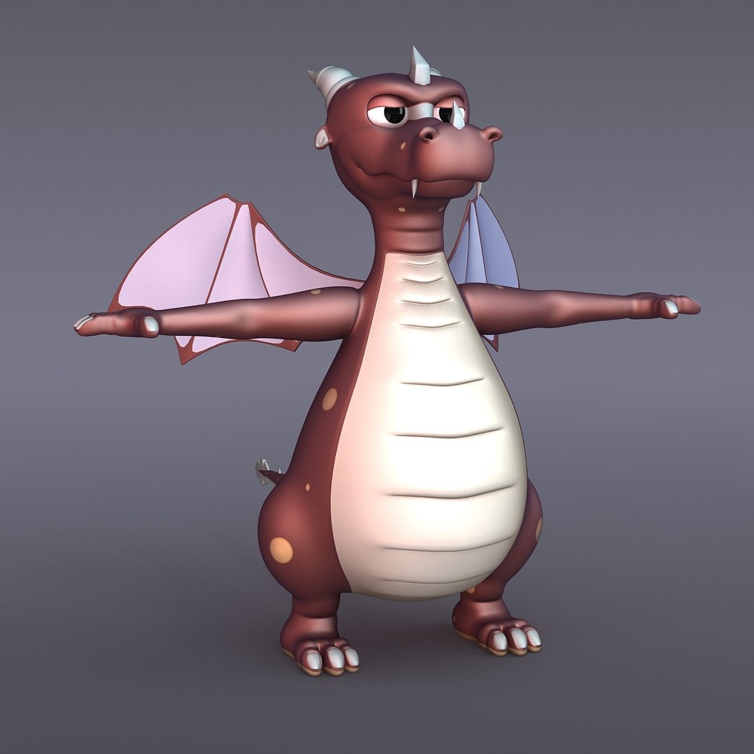 3d draco dragon rigged model