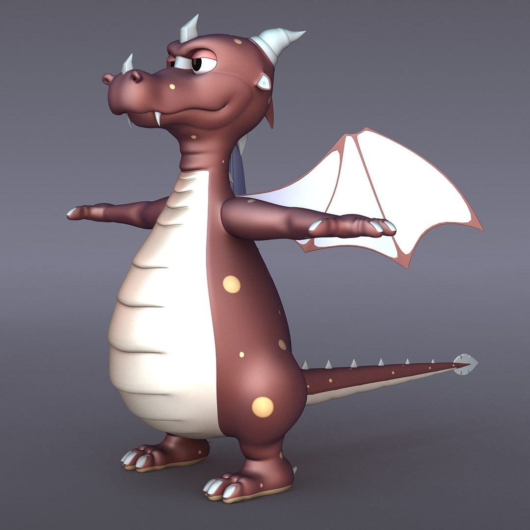 3d draco dragon rigged model