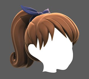 Base Hair for girl V04 3D model