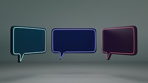 Neon Chat Bubble Icons