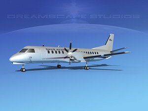 cockpit saab 2000 3D model