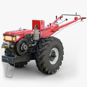 Rigged Garden Tractor Lods GameReady