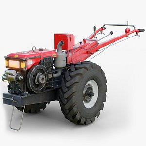 Rigged Garden Tractor Lods GameReady