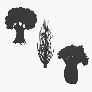 3D Plant Silhouettes Collection 4 model
