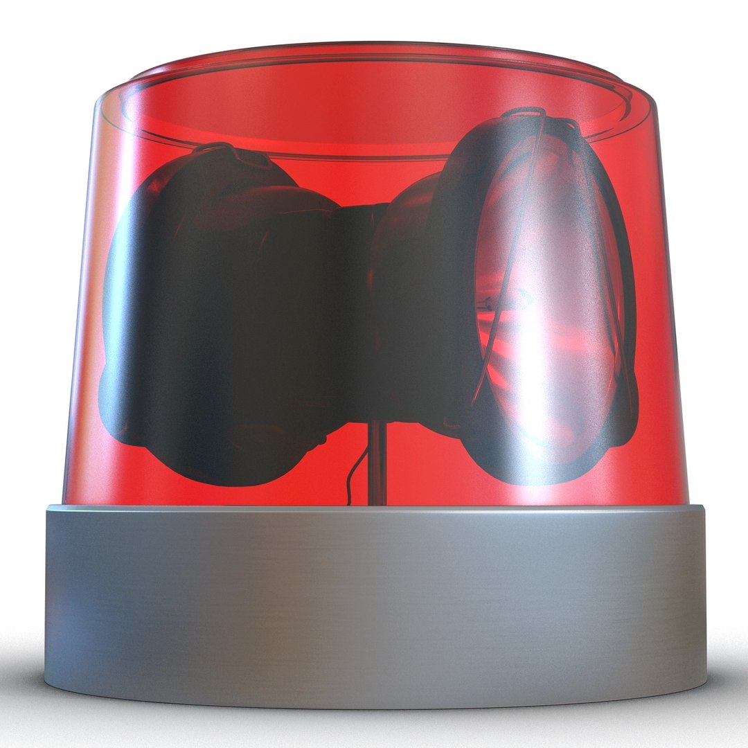 3d Warning Light Red