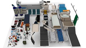 3D Ultimate Hospital Medical Equipment Pack model