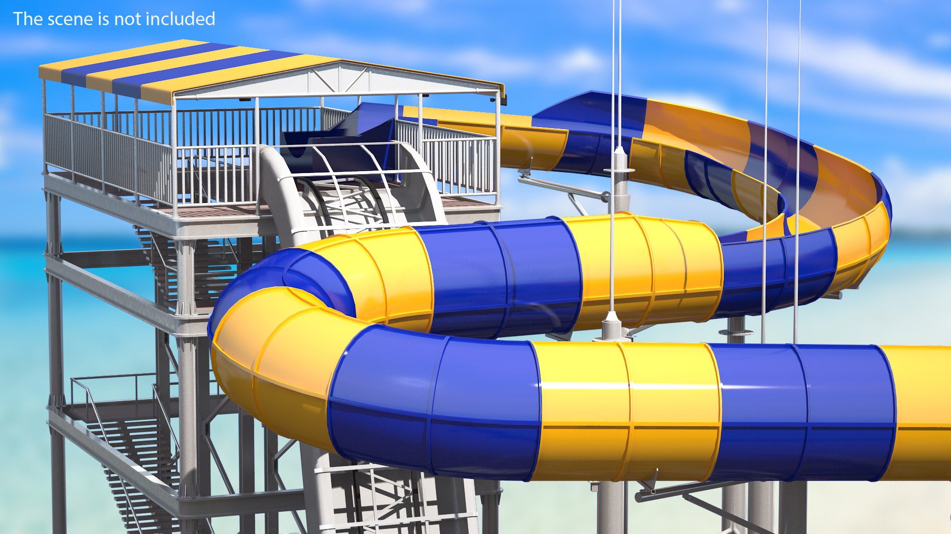Tall Water Slide 3D model preview