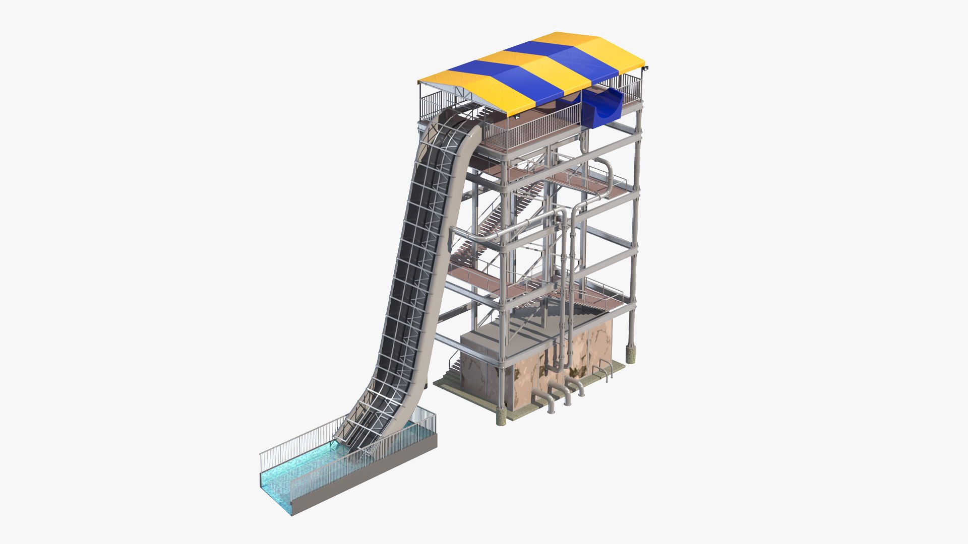 3D Model Tall Water Slide - TurboSquid 1505625