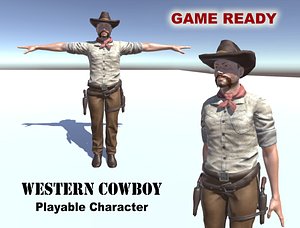 western cowboy man 3d model