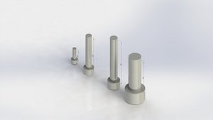 DIN 912 Socket Head Cap Screws M3-M20 19x STEP Files  CAD Parametric Bolts model