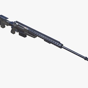 3D Sniper Rifle AX50 Low-poly model