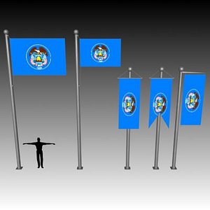 flag u 3d model