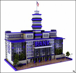 3d model bank building
