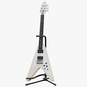 3D Gibson Flying V Classical White PBR model