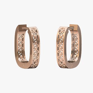 Big Square Earring 3D model