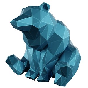 3D Printable Cute Low Poly Bear model
