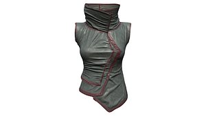 Dystopian Futuristic Sci-fi Sleeveless Top With High Neck 3D model