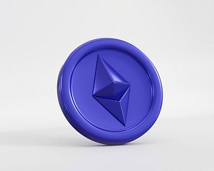Ethereum ETH crypto Coin 3d model