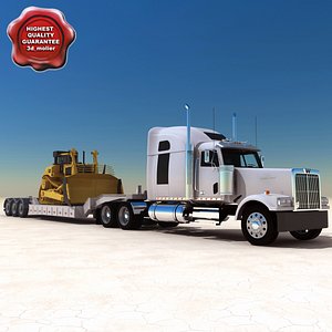 lowboy trailer western star 3d model