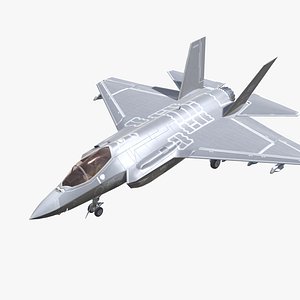F-35 Lightning Jet Fighter Aircraft Low-poly