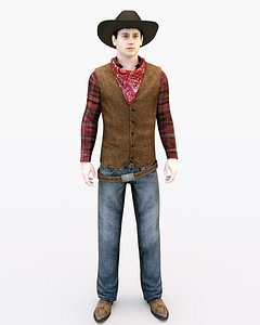 realistic cowboy 3d max