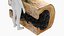 Burnt wood log reception table