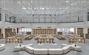 Modren library interior 3D