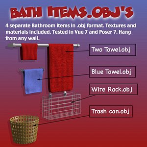 bath items 3d model