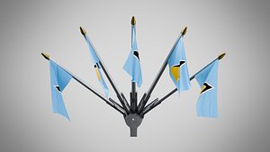 Wall Mount Flags 5 Of Saint Lucia