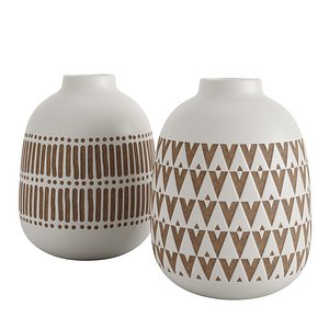 Minimalist White Vases 3D