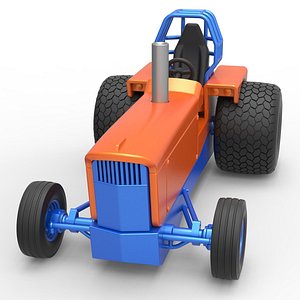 3D model Diecast Tractor dragster concept Scale 1 to 25